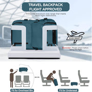 Gynky Large Travel Backpack with Shoe and Laptop Compartments, Waterproof, Airline Approved Carry-On, 5-in-1 Convertible, Blue
