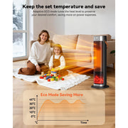 Trysworso 2000W Electric Ceramic Heater with 3D Flame, 26''