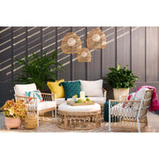 Better Homes & Gardens Lilah Outdoor Patio Loveseat with Weather-Resistant White Cushions and Rust-Resistant Powder-Coated Stainless-Steel Frame