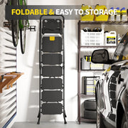 KK KINGRACK 6 Step Ladder, Metal Ladder with Tool Platform&Handrails, 800 lbs Capacity, Black