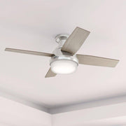 Hunter 50282 Dempsey 44 in. Low Profile LED Indoor Brushed Nickel Ceiling Fan with Light Kit and Universal Remote