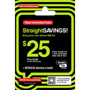 Straight Talk Mini SIM Kit, Bring Your Own Phone Plan, Unlimited Talk Text Data, Single Line