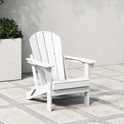 Westintrends Outdoor Folding HDPE Adirondack Chair, Patio Seat, Weather Resistant, White