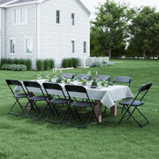 Capri Plastic Folding Chair, Black, Steel Frame, Stackable Foldable Design, 10 Pack, 350 lb Capacity, FDPC10-BL