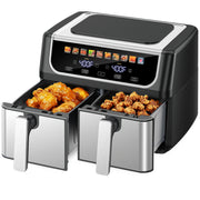 Gianna Dual Basket Air Fryer Oven, Digital Control, Clear-View Window, Multi-Function Cooking, Black