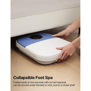 ALLJOY Collapsible Foot Spa Bath Massager with Adjustable Heating, Oxygen Bubble Jets, Remote Control, Timer, Pumice Stone, Foldable Design, Blue-White
