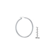 Unbranded T3019722-S Sterling Silver High Polished Wedding Band Style Hoops