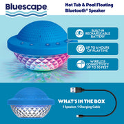 Bluescape Floating Bluetooth Speaker, IPX7 Waterproof, LED Light Show, FM Radio, 6-Hour Playtime, True Wireless Stereo, Blue, BS500HT-A