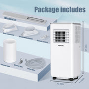 HUMSURE 10,000 BTU Portable Air Conditioner with Remote Control, 5-in-1 Modes, Washable Filter, Wheels, 24-Hour Timer, YD-10000BTU