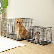 Concetta WMCONS-DOGC-D01-48S 48 Inch Double-Door Folding Dog Crate with Adjustable Divider, Removable Leak-Proof Tray, Portable Small Cage