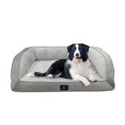 Serta Quilted Orthopedic Bolster Couch Dog Bed, Gray, Extra Large