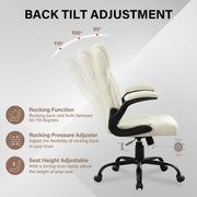 JonPonY XL-9189-WHITE Big & Tall 400LBS Wide Seat Ergonomic Computer Desk Chair, White
