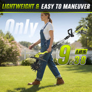 Revvstark 20V Cordless Garden Tiller Cultivator, Dual 4.0Ah Batteries, 8.9in Tilling Width, 6.8in Depth, 360RPM, Portable Soil Cultivation Tool MT8801-W