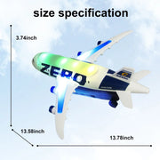 syenll XYWE-25 Kids Airplane Toy, Battery Operated Airplane Crawling Toys with LED Flashing Lights and Sounds, Lift