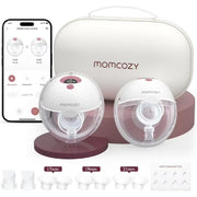 Momcozy M5 Smart App Control 5 Smart App Control Hands Free Breast Pump, 2 Pack, Cozy Red
