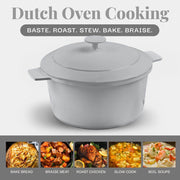 Gotham Steel 6055 5 qt. Round Aluminum Ceramic Nonstick Dutch Oven in Grey
