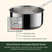 Cuisinart Advantage Pro Series 13-Piece Stainless Steel Cookware Set, Aluminum-Encapsulated Base, Oven Safe, Induction Compatible, Silver, 92CP-13
