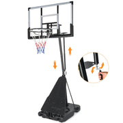Ktaxon Adjustable Portable Basketball Hoop, 5.3-10ft Height, 44-Inch Weatherproof Backboard, Anti-Rust Steel Frame, Indoor Outdoor