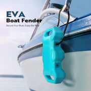 SPECSTAR EVA Boat Fenders, 4 Pack, Blue, UV and Seawater Resistant, with Nylon Rope and Fixed Lock for Yachts, Sailing Dinghies, Bass Boats