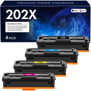 Vipink 202X Toner Cartridge 4-Pack, Compatible with HP Color LaserJet Pro MFP M281fdw M281cdw M254 Series, High-Yield Black Cyan Magenta Yellow CF500X