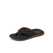 Reef Offshore Men's Sandals, Memory Foam Lined Synthetic Nubuck Strap, High-Rebound EVA Footbed, Wider Fit, Black/Gum, CJ9058