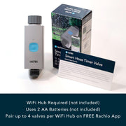 Rachio SHV01001 Smart Hose Timer Valve Only, App-Controlled Outdoor Faucet Timer, Quick Install, Gray