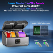 Comgrow Creality Space Pi X4 Filament Dryer Box, Dual Independent Heating Chambers, 200W Fast Heating Up to 85C, 4 Spools Capacity, Compatible with PLA PETG ABS TPU