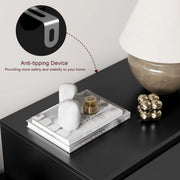 Homfa FPB-250 6 Drawer Tall Dresser for Living Room, Black