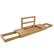 Better Homes & Gardens Bamboo Expandable Bath Tub Tray Caddy, Water-Resistant, Multiple Compartments, Book Rest