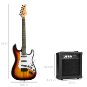 Best Choice Products Electric Guitar Kit, 39in Full Size Beginner, 10W Amplifier, Tremolo Bridge, Three Single Coil Pickups, Black