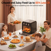 HOMSHADE AF008 Toaster Oven Air Fryer Combo, 5-in-1 Convection Oven with 1300W, 15QT Capacity, Black