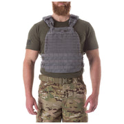 5.11 Tactical TacTec Plate Carrier, Lightweight Durable 500D Nylon, Adjustable Fit S-XL, Quick-Release Cable System, Laser-Cut MOLLE Platform, Storm Color