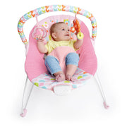 Bright Starts 12205 Fantasy Unicorn Vibrating Infant Baby Bouncer W/Toys, Pink