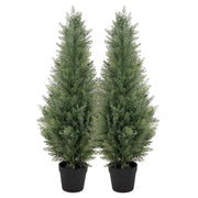 Nafresh Artificial Topiary Trees, 3ft UV Resistant Faux Cedar with Realistic Leaves, Indoor Outdoor Decor, 2 Pack