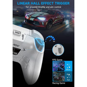 AOC Wireless Gaming Controller, Multi-Platform Compatible with PC, Steam, Switch, PS4, iOS, Android, 1.5-Inch Interactive Screen, Hall Effect Joysticks and Triggers, RGB Lighting, Adjustable Vibration and Turbo, White