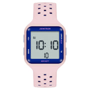 Armitron Unisex Sport Pink Digital Wristwatch with Silicone Band