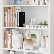 Homfa 7-Tier Tall Freestanding Bookcase, 82 in, Particle Board, White or Blue