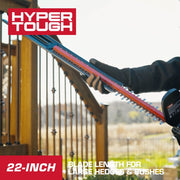 Hyper Tough 22in 20V Brushless Cordless Hedge Trimmer with 2.0Ah Battery and Charging Cable