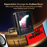 Hidizs AP80 Pro-X Digital Audio Player, Dual ESS9219C DAC Chips, DSD256 Native Decoding, MQA 8X, Bluetooth 4.2 with LDAC and aptX, 2.45in Samsung IPS Touchscreen, Black