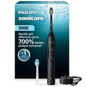 Philips HX4042/82 Sonicare 5000 Electric Toothbrush, Rechargeable, Black, 2 Brush Heads Included