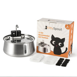 kittyspout Wireless 2.0 Hydration & Playtime Value Bundle, Stainless Steel