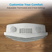 Midea MSH20Q3AWWV 1500W Quartz Electric Space Heater, White