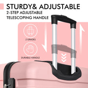 AMZFUN LX201-28-4 28-Inch Luggage PC+ABS Hardside Lightweight Suitcase with 4 Universal Wheels, TSA Lock, Pink