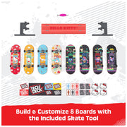 Tech Deck Powell Peralta Sk8shop Bonus Pack Fingerboard Skateboard Set, 8 Customizable Fingerboards with Ramp, Multicolor, 6076639