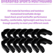 Jutoe Athletic Mouthguard, Sport Mouth Guards for Youth, Black Silicone, Pack of 10 - Durability