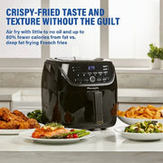 PowerXL AF-E6001-L 6-Qt Digital Vortex Air Fryer With 10 Quick-Touch Presets, Black
