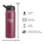 FANMATS NCAA South Carolina 24 oz Stainless Steel Water Bottle 2 Pack, Double-Wall Vacuum Insulated, Leak-Resistant Lid with Carry Handle