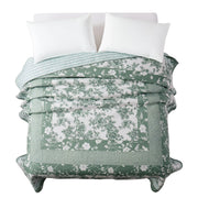 The Pioneer Woman Avery Cotton Patchwork Quilt, Green River Floral Pattern, Full/Queen