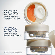 RoC Derm Correxion Dual Eye Cream with Advanced Retinol and Peptides, Lifts Eyelids, Reduces Puffiness and Dark Circles, Fragrance-Free, 0.68 Fl Oz