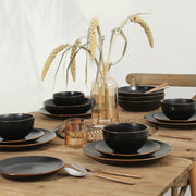 Stone + Lain Brasa 16-Pc. Stoneware Dinnerware Set - BLACK ONE SIZE